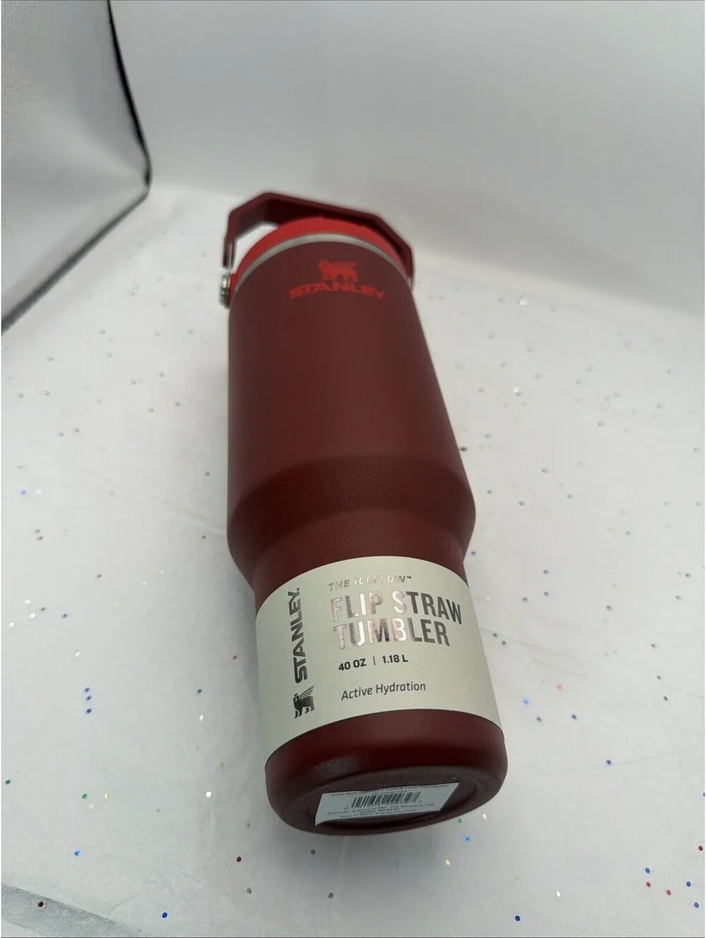 Stanley IceFlow Flip Straw Tumbler 40 oz Cranberry Insulated Stainless Steel NEW